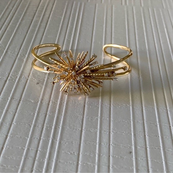 David Yurman supernova cuff bracelet with diamond in 18 k gold size M - Picture 14 of 16
